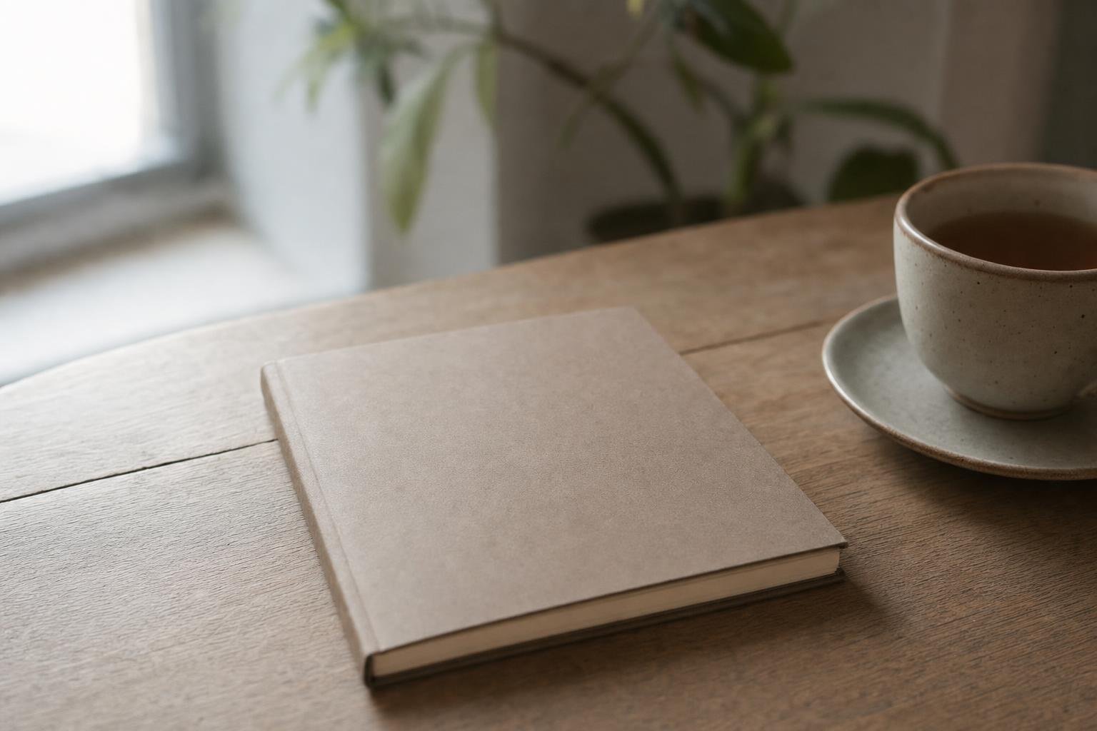 An open notebook with handwritten notes and a pen